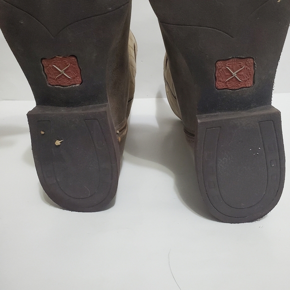 Twisted X Brown Bomber Square Toe Boot pull on western work 14D calf roper - Picture 13 of 13